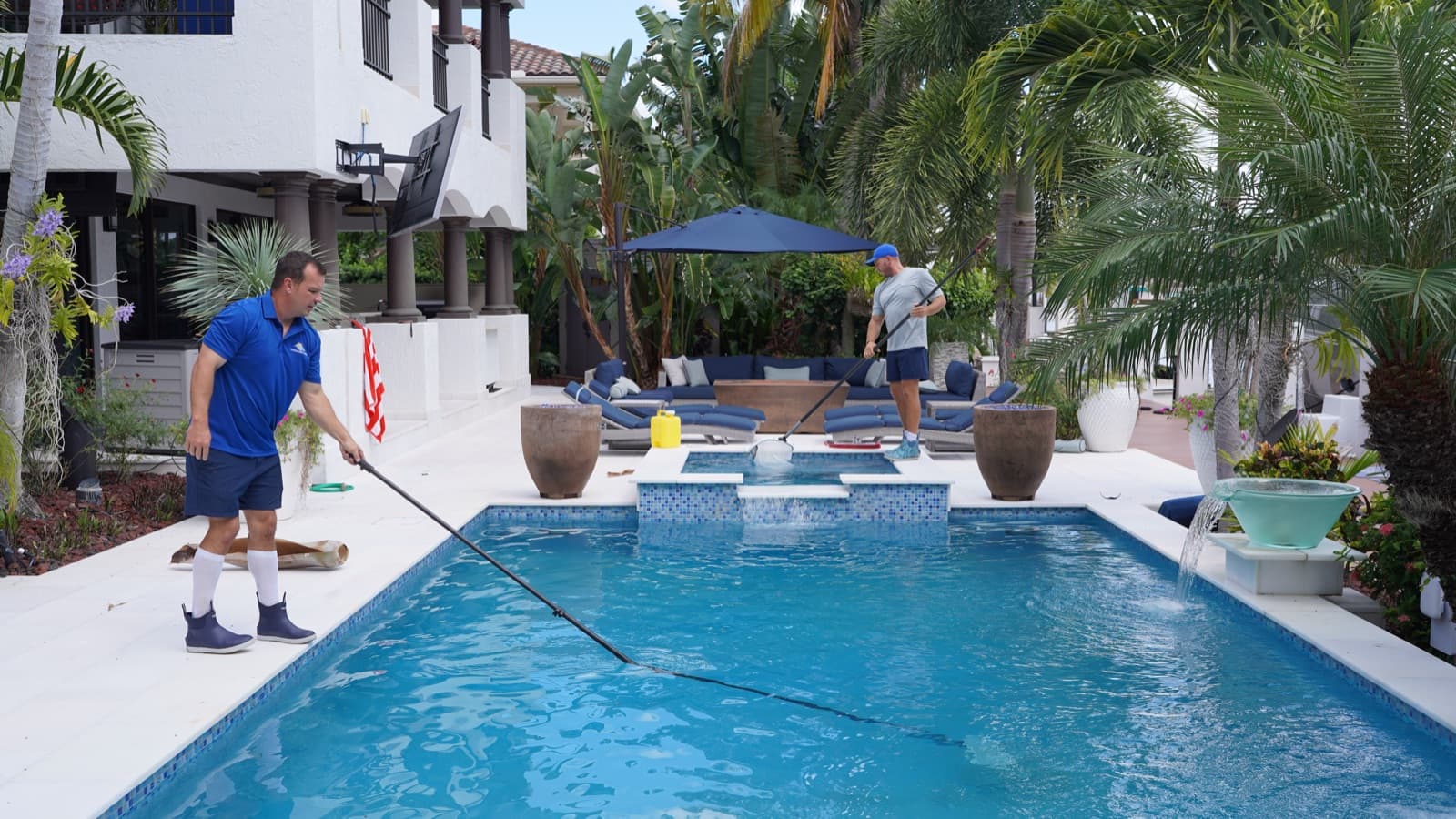 Florida's Best Pools technician at work — partnership hero